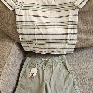 Denim & Flower Olive Green Shorts